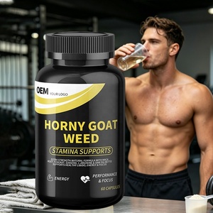 Capsules d'Énergie Masculine à Base de Plantes Naturelles, Extrait d'Épimède, Vente en Gros Usine OEM, Capsules de Horny Goat Weed - Product Image 1