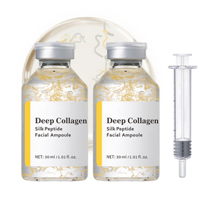 Siero Viso Antirughe al Collagene in Flacone di Vetro, Ampoule <span class=keywords><strong>Anti</strong></span>-Età con Peptidi di Seta, Siero Rassodante Multi-Peptide per il Trucco - Product Image 1