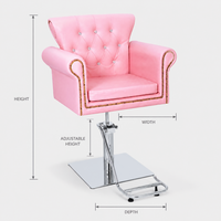 Fauteuil de Barbier Hydraulique de Luxe Personnalisable, Pivotant à 360°, Chaise de Coiffure Vintage en Acier Inoxydable Plaqué Or, Inclinable