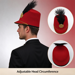 Gorra de Halloween con plumas de caballero para disfraz de banda de percusión, guardia de honor, cosplay o festival - Product Image 5