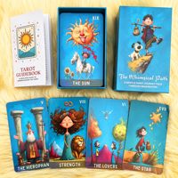 Grosir Kartu Tarot 78 Kartu Kustom, Buku Panduan, OEM ODM, Kartun Lucu, Portabel, Ramah Lingkungan, Kotak Kado Kertas Tahan Lama, Ukuran Kecil