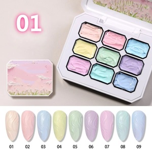 Gel de Pintura al Óleo Serie Macaron de 9 Colores, Pegamento para Uñas, Colores Brillantes, Textura Cremosa de Alta Saturación, Gel Fuerte y Duradero - Product Image 1