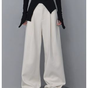 Pantalons décontractés épais pour femmes, nouvelle collection automne-hiver 2025, design mince et rétro, pantalon à jambes larges |   Cheveux lisses d'usine - Product Image 6