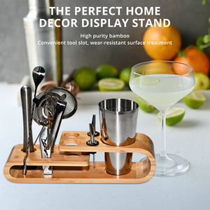 Home Alcohol Mixer Shaker Set Bar Accessories Bartender <b>Kit</b> Drink Shakers <b>Cocktail</b> with Bamboo Stand - Product Image 5