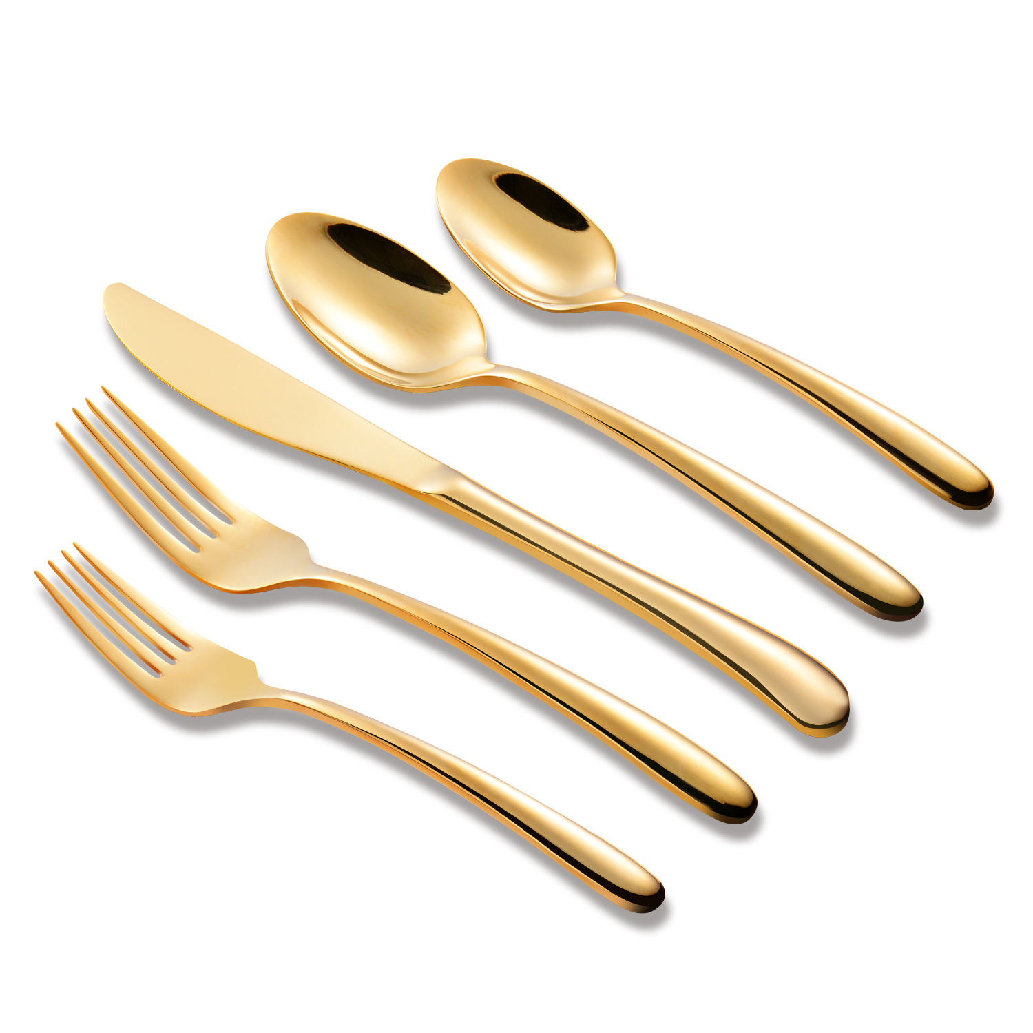 5 pcs  gold cutlery