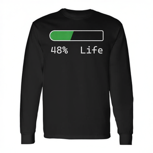 T-shirt a maniche lunghe per il 48° compleanno con la scritta Life Percentage - Product Image 2