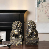 Statue de lion gardien Feng Shui en résine, style chinois, fait main, écologique, artistique, pop art animalier, Foo Dog