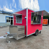 3M Long Mobile Bar Bière Crème Glacée Feuille Galvanisée Snack Food Carts Food Truck Cart Sale Hot Dog Pizza Petite Remorque Alimentaire
