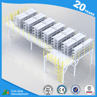 Planchers de mezzanine en acier robustes pour le stockage en entrepôt et les opérations sur le deuxième niveau, également connus sous le nom de plateformes en acier à deux niveaux.