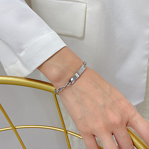 Custom 18K PVD Gold Stainless Steel ID Bar Bracelet with Cubic Zirconia Blank for Custom Text Laser <b>Engraving</b> Personalized Gift - Product Image 5