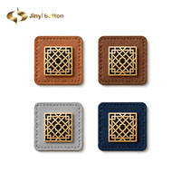 Étiquette en cuir personnalisée Jinyi, motif de marque cousu carré, patch en cuir OEM ODM pour accessoires de foulards