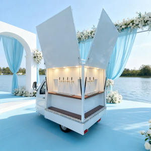 Tricycle mobile pour la vente de bière avec vitrine réfrigérée pour le vin, le café, les jus et les en-cas lors d'événements, de fêtes et dans les rues - Product Image 2