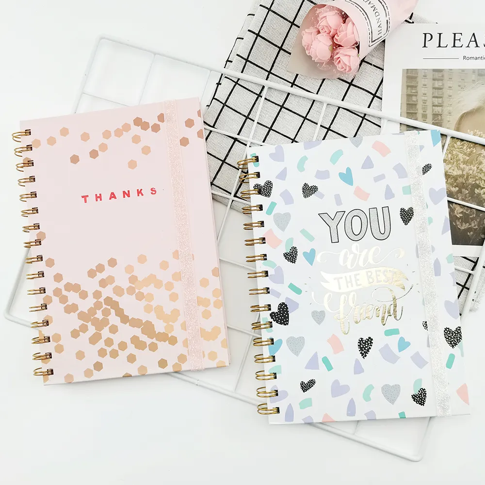 Custom Spiral Notebooks Printing Notebook With Color Pages Bound Cute A5 Wholesale Pink Classmate A6