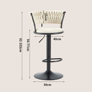 Zs Bar Chair Nordic Tall <b>Counter</b> Furniture Gold Metal Velvet <b>Back</b> Luxury Kitchen Leather Modern High <b>Stool</b> Bar Chairs - Product Image 6