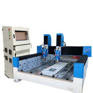 Double Head PLC Controlled CNC Router <b>Machine</b> 24000RPM High Speed <b>Stone</b> Engraving <b>Cutting</b> 2500mm Max Length HIWIN Rail - Product Image 4