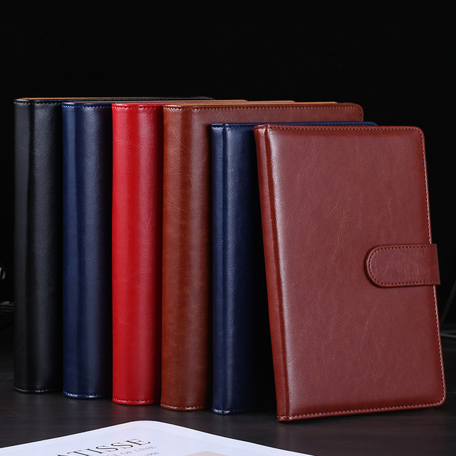 A5 Business Faux Leather PVC Loose-leaf Notebook Buckle B5 Detachable Gift Box Set 200 Sheets Office Meeting Notes Customizable
