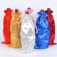 Logo personnalisé Sacs à poussière en satin pour cadeau Sacs d'emballage de luxe pour le vin Vente en gros