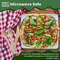 Couteau jetable en bois biodégradable et écologique, sûr pour les aliments, avec revêtement anti-fuite, idéal pour la restauration, les mariages et les banquets.
