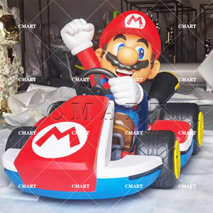 Sculpture Pop Art Géante Mario <span class=keywords><strong>Bros</strong></span> Personnalisée en Fibre de Verre Taille Réelle avec Statue de Course, Figurine d'Action de Jeu de Dessin Animé pour Boîte aux Lettres - Product Image 3