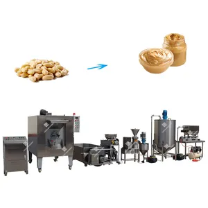 Hot sale full set automatic peanut butter tahini sesame sauce making machine production line