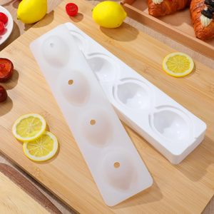 Nouvel arrivage : Moule à gâteau en silicone 3D citron à 4 cavités, moule à mousse, silicone alimentaire, résistant au four, forme ronde, style français - Product Image 2