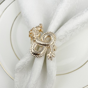 Anneaux <span class=keywords><strong>serviette</strong></span> en métal dragon, déco <span class=keywords><strong>de</strong></span> <span class=keywords><strong>table</strong></span>, rond <span class=keywords><strong>de</strong></span> <span class=keywords><strong>serviette</strong></span> - Product Image 5