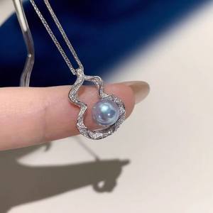 Pendentif en argent S925 31357DIY avec support vide pour perles rondes de 6 à 8 mm et nœud papillon, accessoires pour perles - Product Image 3