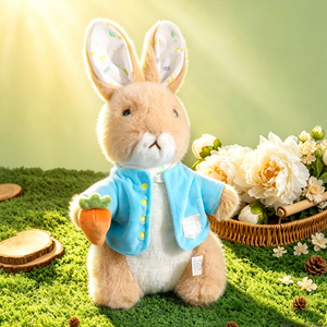 Peluche Peter Rabbit <span class=keywords><strong>Prato</strong></span> Fiorito 38cm, Abito Floreale Blu, Giocattolo Morbido Imbottito con Dettagli Carota, Regalo da Collezione, Vendita all'Ingrosso PR008 - Product Image 3