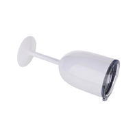 Vesub vente en gros 12oz Sublimation blanc en acier inoxydable haut pied tasse à vin 360ml gobelets avec couvercle