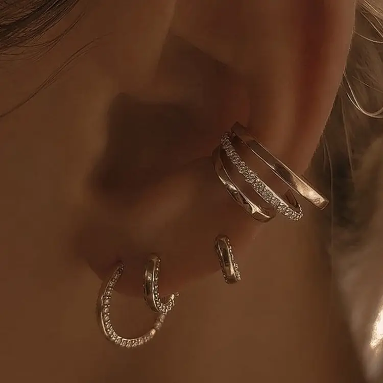 Jewelry for women fashion earrings s925 sterling silver diamond hoop earrings jewelry new 2024