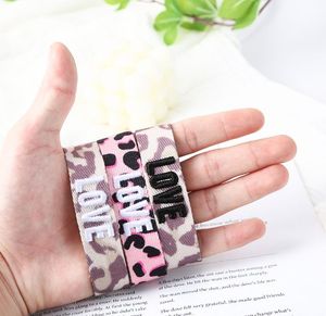 YBcustom Women's LOVE Woven Fabric <strong>Wristband</strong> Creative Three-Dimensional Embroidered Letters Fashion Wrap Bracelets Friendship - Product Image 5