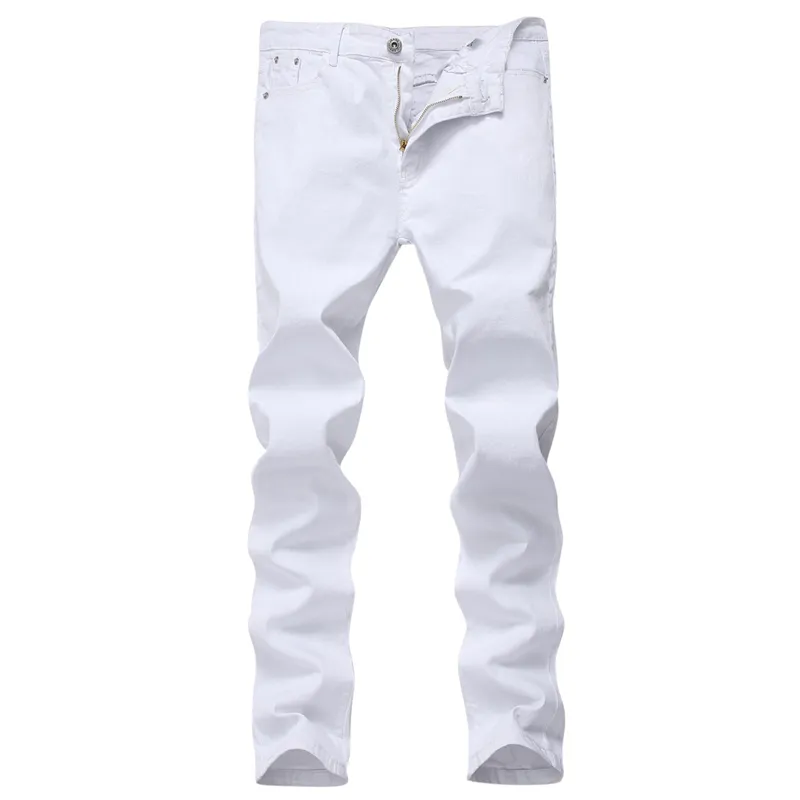 Gingtto-pantalones vaqueros apilados para hombre, Vaqueros ajustados informales en blanco, nuevos estilos