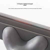 Peigne pour animaux de compagnie en acier inoxydable de qualité supérieure, finition lisse, pour tous types de poils, solution de toilettage à domicile et en salon, forme de chat