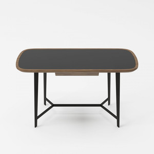 HMS 55 noce e vetro nero scrivania rettangolare Design elegante scrivania Computer - Product Image 4