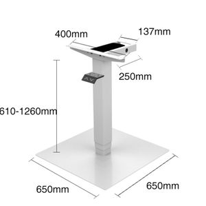 Aangepaste Enkele Poot Één Kolom Koffiebureau Vierkant Verstelbare Hoogte Kantoor Slaapkamer Salontafel - Product Image 3