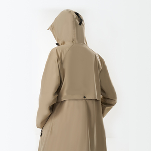Rainfreem High Quality Waterproof <strong>Long</strong> Trench Pongee Fabric PVC Coating Fashion <strong>Raincoat</strong> Poncho Camping - Product Image 6