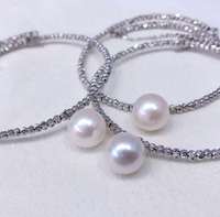 Nouveau bracelet en perles laser en argent plaqué or 18 carats avec bracelet en perles Edison rondes naturelles sans défaut de 10-11mm