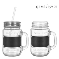 Vente en gros de verres à cocktail en verre craie de 16 oz avec poignée et paille réutilisable, verrerie de qualité gaufrée pour bar à cocktails, OEM