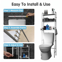 Outils de nettoyage multifonctionnels pour la maison, étagère de rangement sans perçage au-dessus des toilettes pour la salle de bain