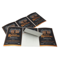Étiquettes de vin personnalisées professionnelles, imperméables, autocollantes, imprimées, avec feuille d'or pour bouteilles