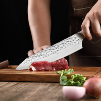 Ensemble de couteaux de chef de cuisine de haute qualité, couteau à fruits Sande forgé à la main et manche en bois coloré pour couper la viande