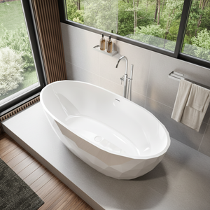 <span class=keywords><strong>Baignoire</strong></span> ovale autoportante en acrylique <span class=keywords><strong>de</strong></span> luxe pour bains relaxants en intérieur <span class=keywords><strong>dans</strong></span> les hôtels et les villas ou <span class=keywords><strong>baignoire</strong></span> domestique combinée douche - Product Image 2