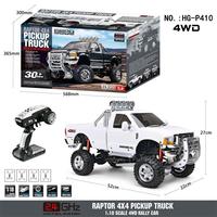 LEHOO Jouets HG-P410 1/10 2.4G RC Car 4WD Pickup Rally Car Raptor Electric Brushed RC Crawler Truck
