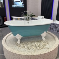 Baignoires autoportantes en fonte à pattes avec système de remous et d'hydrothérapie intégré, écologiques, ovales de 1,8 m