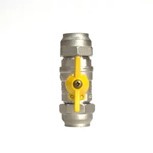 OEM ODM Customized High Quality 1 Way Compression End Butterfly Handle Brass Gas Safety Ball Valve