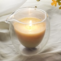 Bocaux à bougies de Noël muraux en borosilicate transparent à double paroi épaisse, avec bec verseur, 100 ml et 150 ml – Vente chaude