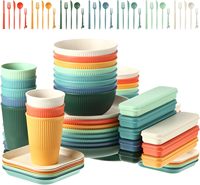 Logo personnalisé 16oz gobelets en paille de blé avec poignées lot de 6 gobelets en plastique tasse de voyage réutilisable