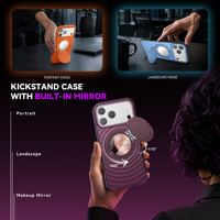 Coque de téléphone tendance avec miroir et support pour iPhone 18 17 Pro Max, style Ins, compatible avec iPhone 17 16 15 14 13 12