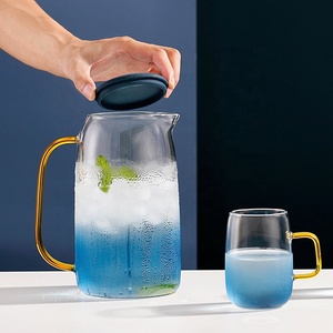 Bottiglie d'acqua in vetro con tappi in Silicone e ugelli Spray adatti per acqua calda fredda succo di tè caffè <span class=keywords><strong>limonata</strong></span> con maniglie laterali - Product Image 5