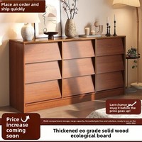 Buffet Moderne de Luxe en Bois Massif, Meuble de Rangement Multifonctionnel avec Tiroirs à Rabat pour Salon, Balcon, Salle à Manger, Maison